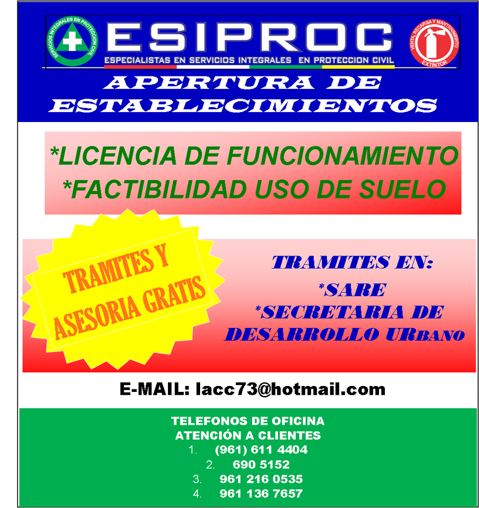 ESIPROC ¡TRÁMITES Y ASESORÍAS GRATIS!